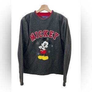 Vintage Y2K Disney Store Mickey Mouse Fleece Crewneck Sweater Size Small